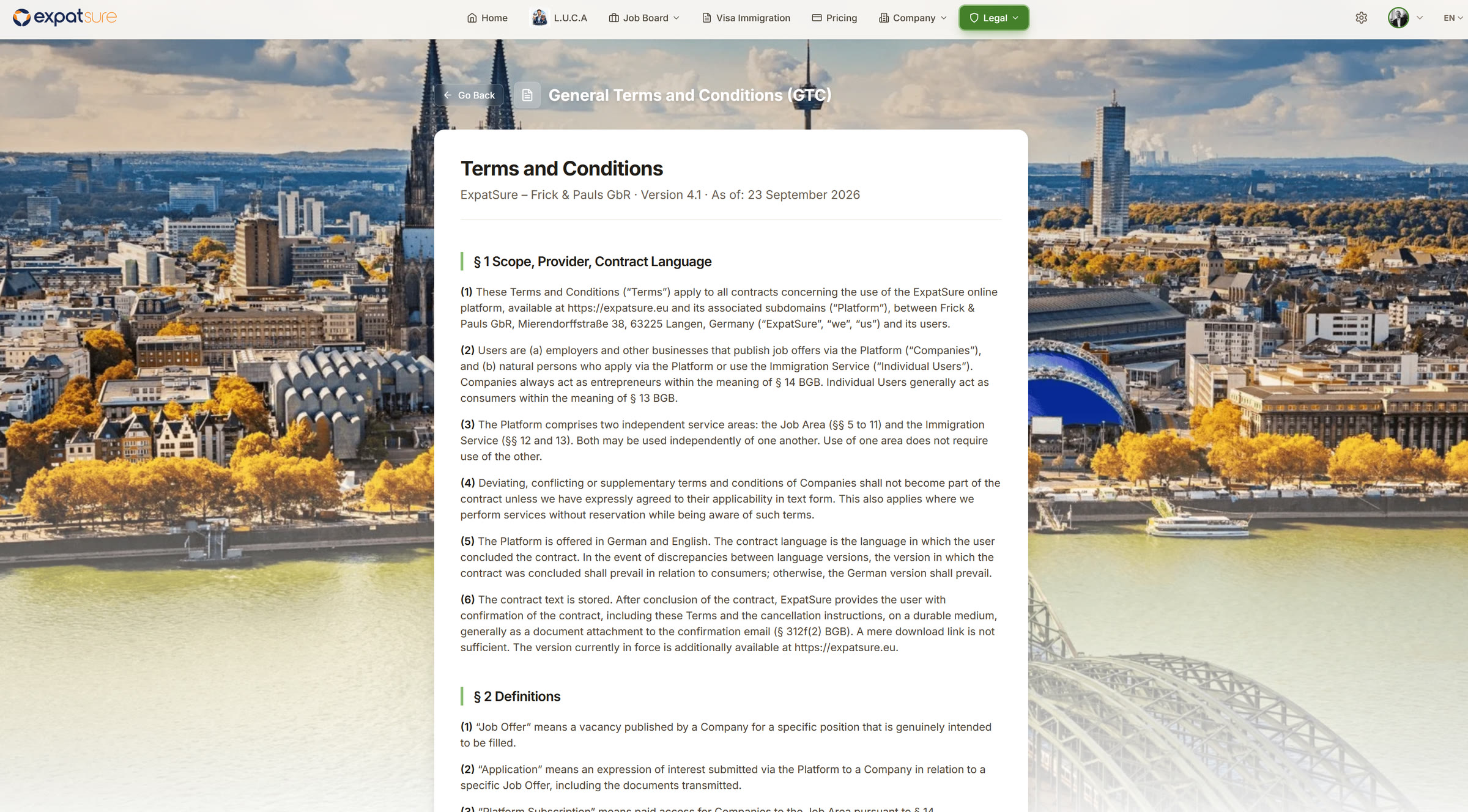 Expatsure Allgemeine Geschäftsbedingungen