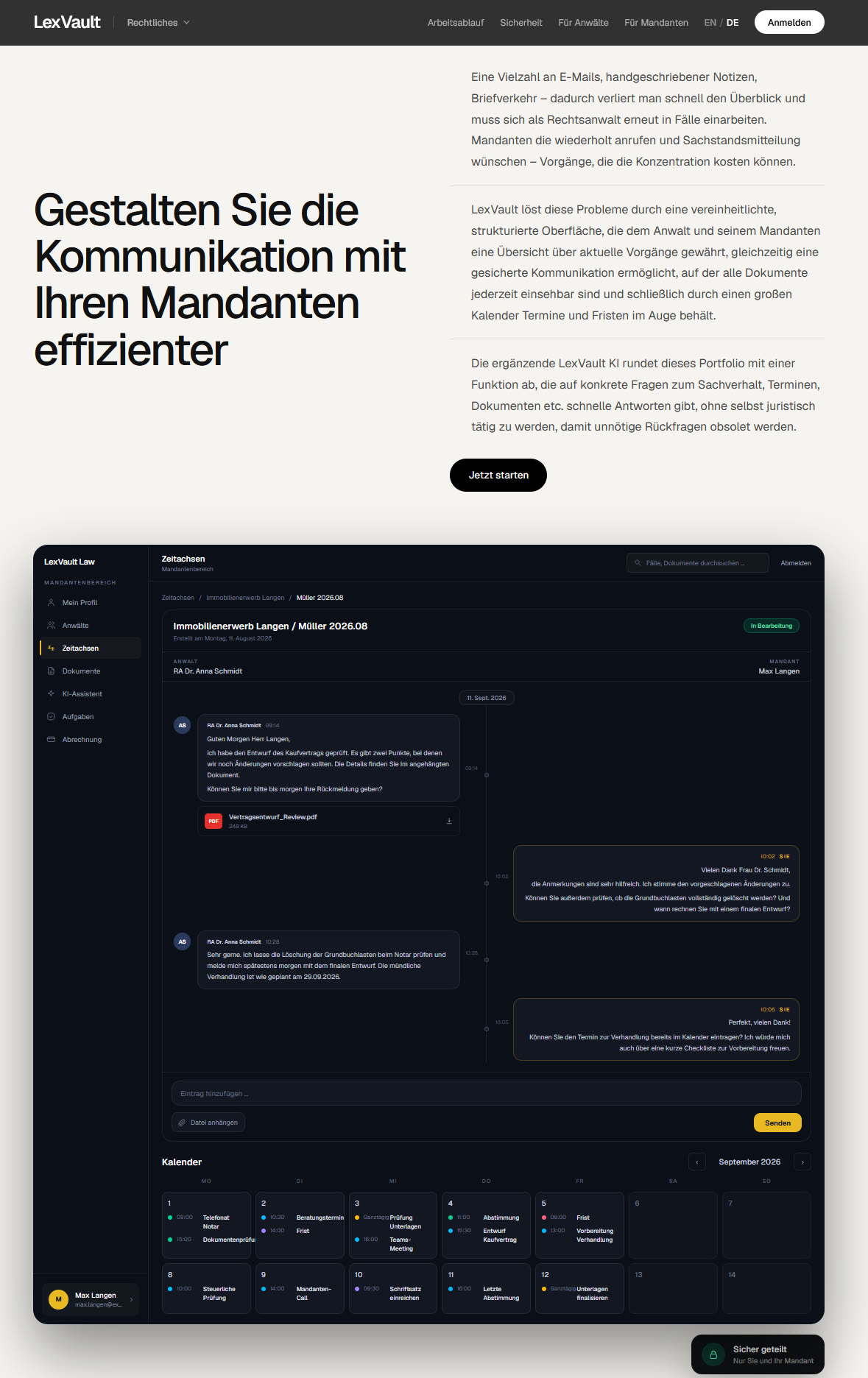 LexVault: Kommunikation mit Mandanten effizienter gestalten