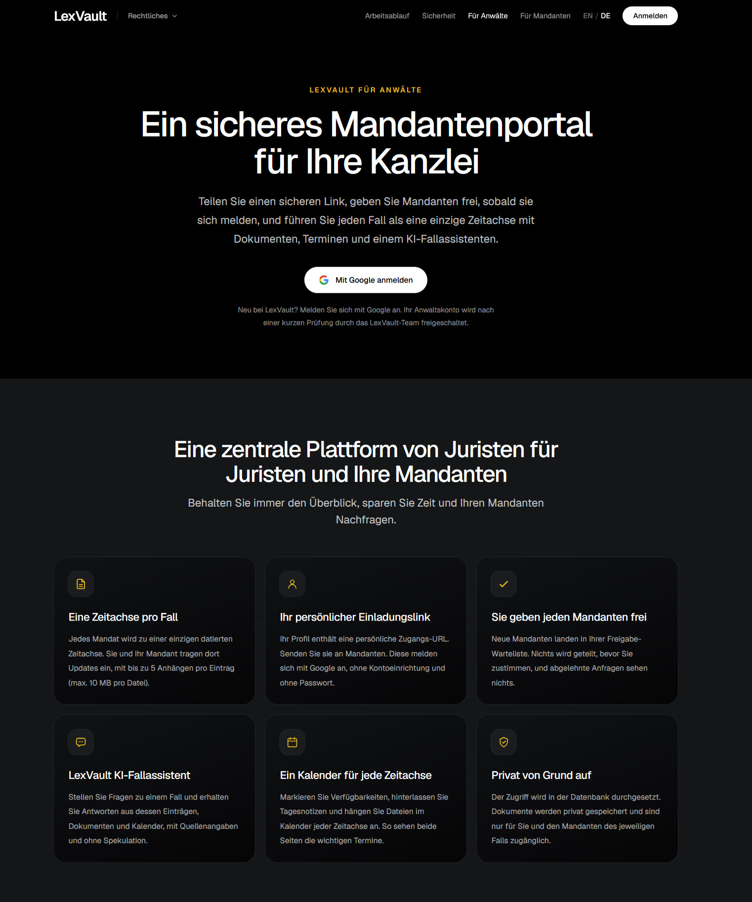 LexVault: ein sicheres Mandantenportal für Ihre Kanzlei